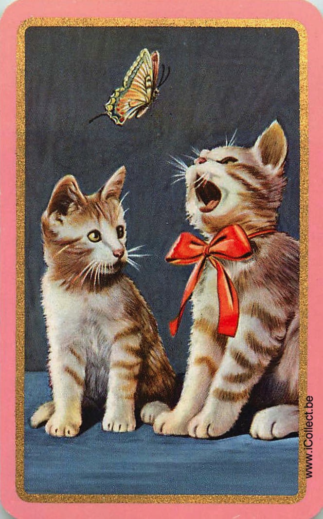 Single Swap Playing Cards Cat Kitten & Butterfly (PS24-10B)