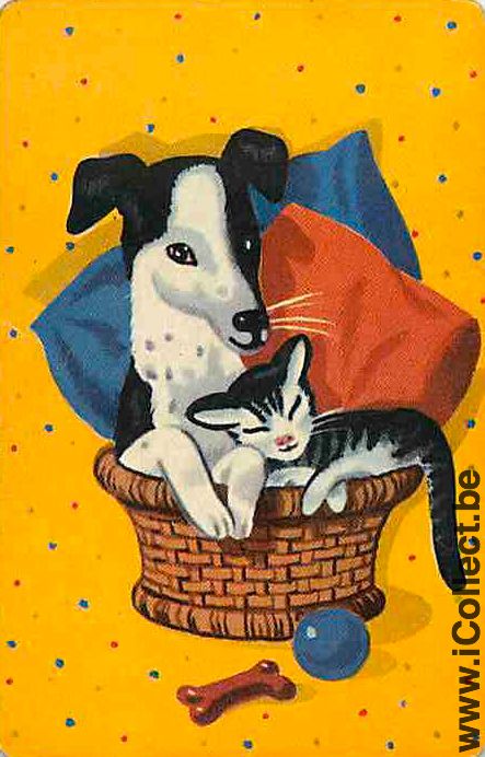 Single Playing Cards Cat and Dog (PS12-45E)