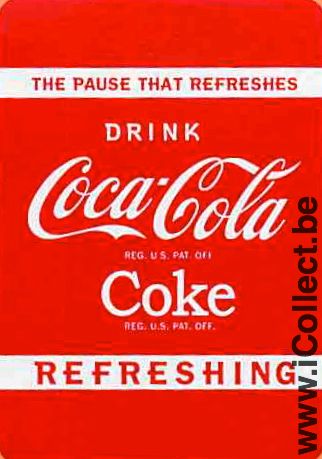 Single Playing Cards Coca-Cola Refreshing **Mini** (PS07-60G) - Click Image to Close