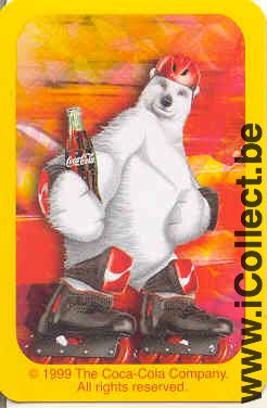 Single Swap Playing Cards Coca-Cola Bear ** MINI ** (PS01-04G) - Click Image to Close