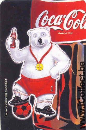 Single Swap Playing Cards Coca-Cola Bear Football (PS01-12F) - Click Image to Close