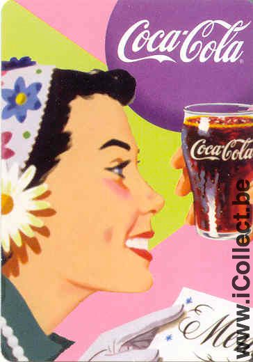 Single Swap Playing Cards Coca-Cola Glass & Woman (PS01-01G) - Click Image to Close