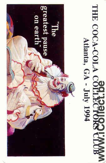 Single Swap Playing Cards Coca-Cola Clown (PS01-21G) - Click Image to Close