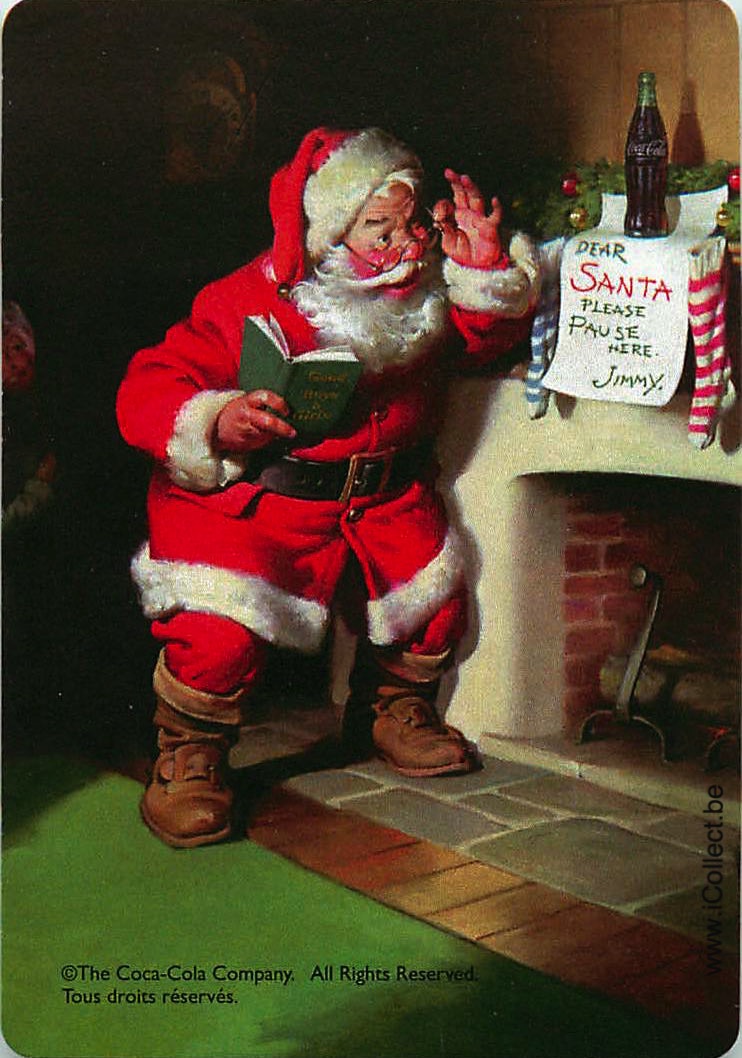 Single Playing Cards Coca-Cola Santa Claus (PS05-49B) - Click Image to Close