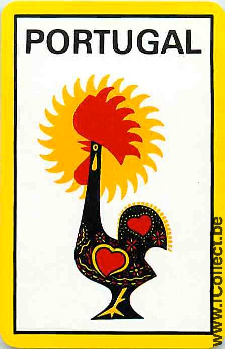 Single Swap Playing Cards Portugal Cock (PS11-28G)