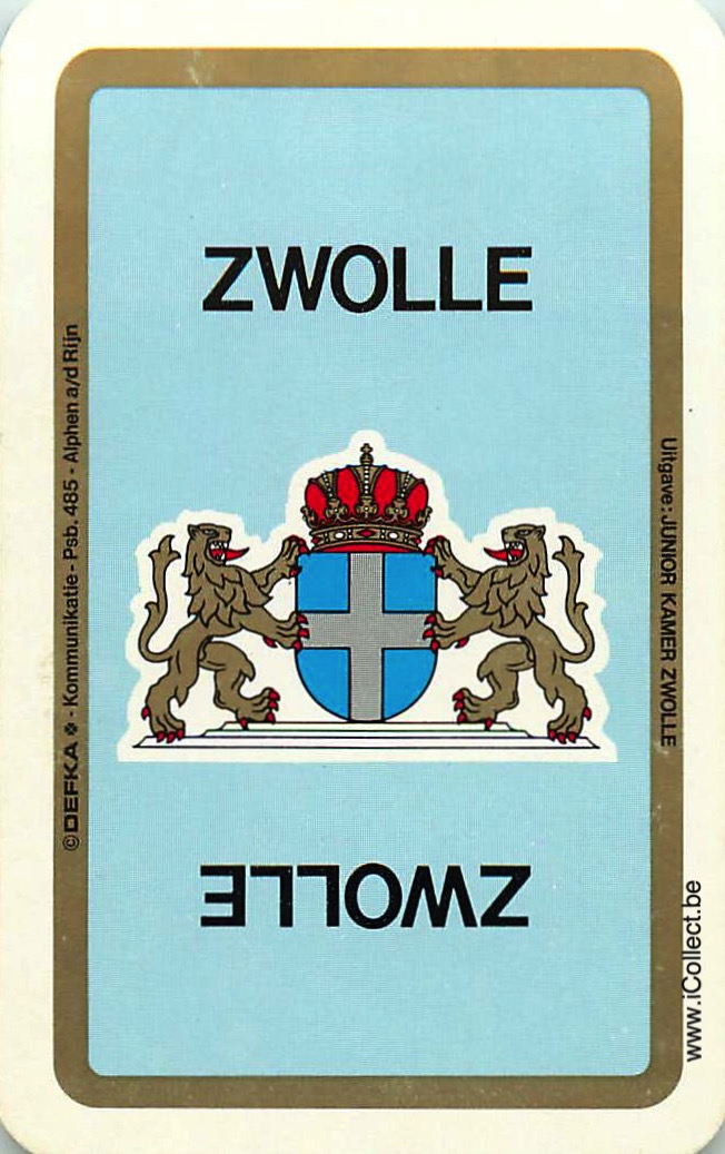 Single Swap Playing Cards Country Zwolle Netherlands (PS07-01C)