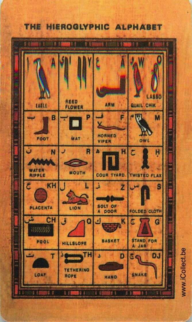 Single Swap Playing Cards Souvenir Egyptian Alphabets (PS15-04C)