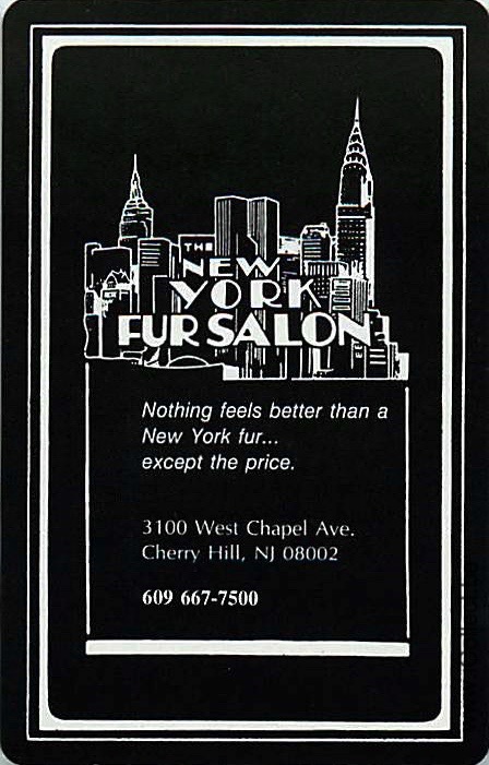 Single Swap Playing Cards USA New York Fur Salon (PS18-06G) - Click Image to Close