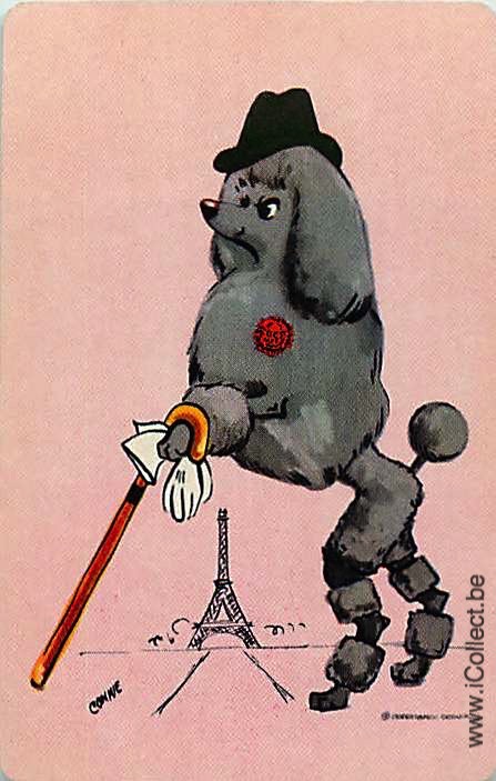 Single Swap Playing Cards Dog Poodle (PS21-47B)