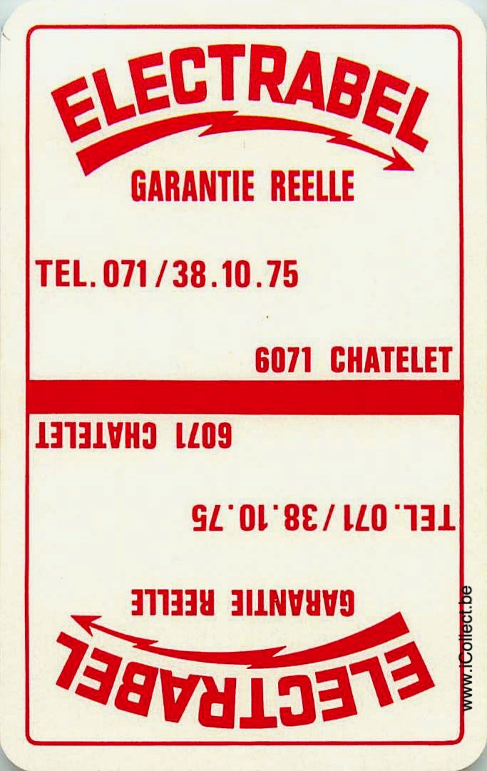 Single Swap Playing Cards Electro Electrabel (PS19-31A) - Click Image to Close