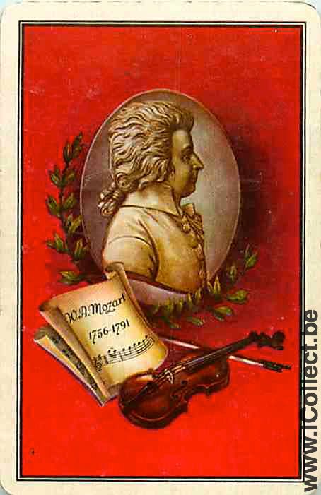 Single Swap Playing Cards Music Mozart Violin (PS08-26B) - Click Image to Close