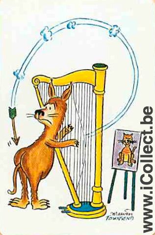 Single Cards Music Harp Musician ***MINI*** (PS08-35E) - Click Image to Close