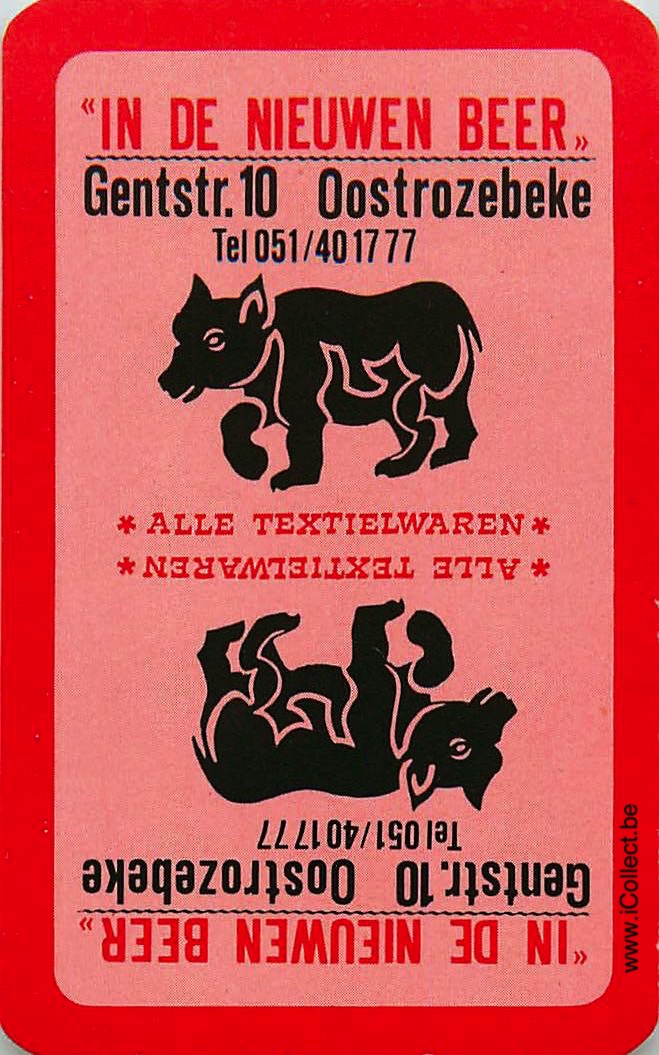 Single Swap Playing Cards Fashion Textielwaren Cow (PS23-32I) - Click Image to Close