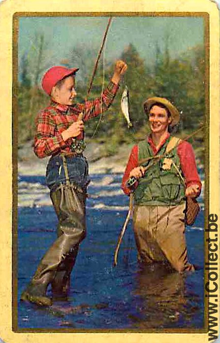 Single Swap Playing Cards Fish Fisherman (PS04-51E) - Click Image to Close
