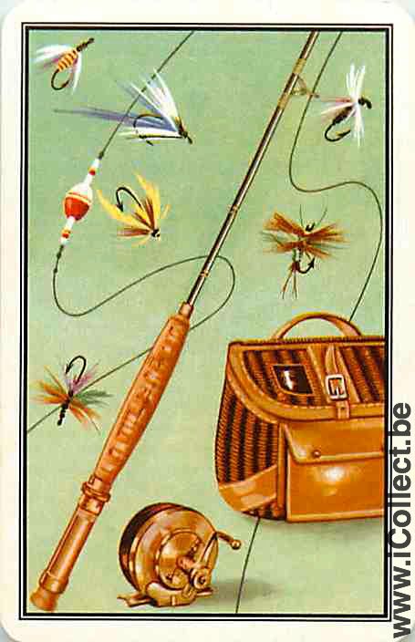 Single Playing Cards Fish Fisherman Tools (PS04-51F)
