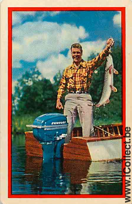 Single Playing Cards Fish Fishing Fisherman (PS12-59C)