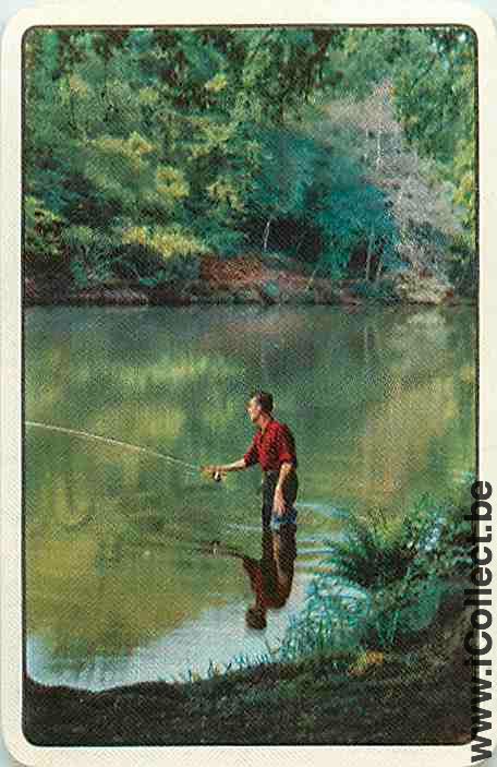 Single Playing Cards Fish Fishing Fisherman (PS06-26A)