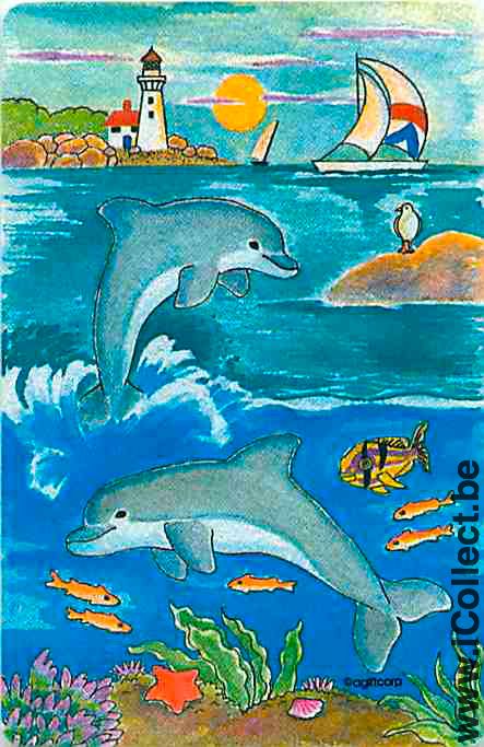Single Playing Cards Fish Dolfins (PS04-52D)