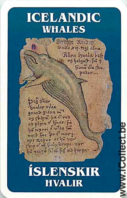 Single Playing Cards Fish Whales Icelandic (PS04-54E) - Click Image to Close