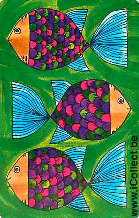 Single Playing Cards 3 Fishes (PS03-56A) - Click Image to Close