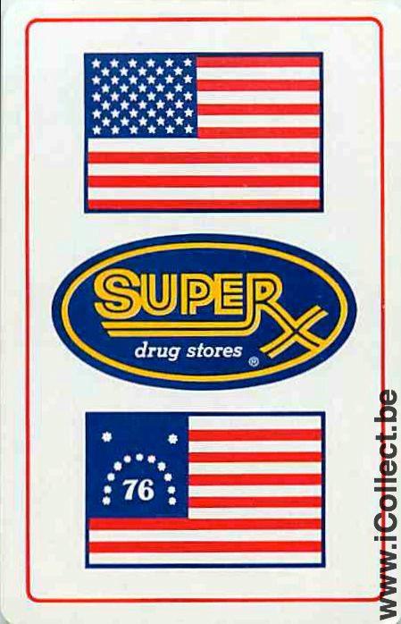 Single Playing Cards Flag USA Super Drug Store (PS11-53G) - Click Image to Close