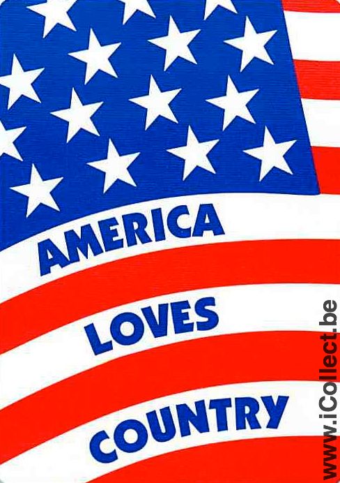 Single Playing Cards Flag USA Loves Country (PS11-55D) - Click Image to Close