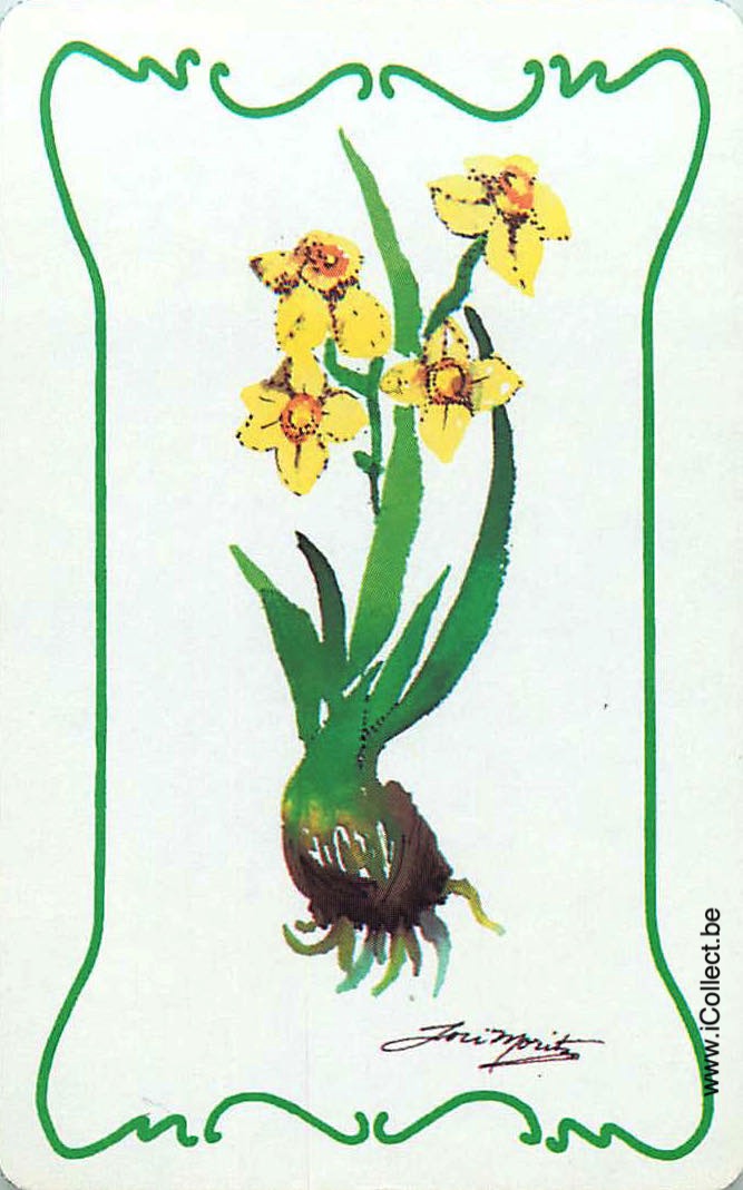 Single Swap Playing Cards Flower Daffodils (PS24-07A) - Click Image to Close
