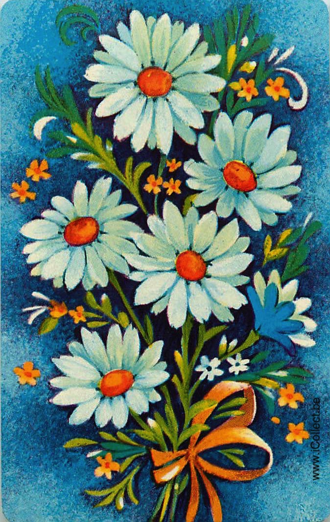 Single Swap Playing Cards Flower Marguerite (PS24-17G)