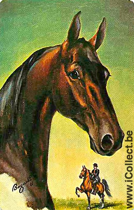 Single Playing Cards Horse Head to Right (PS04-57G)