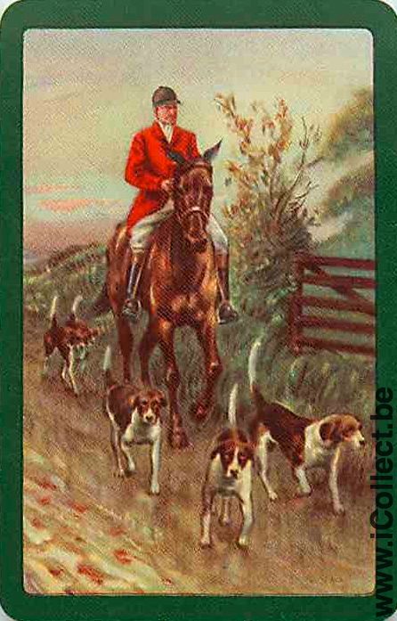 Single Playing Cards Horse Hunting (PS13-20G) - Click Image to Close
