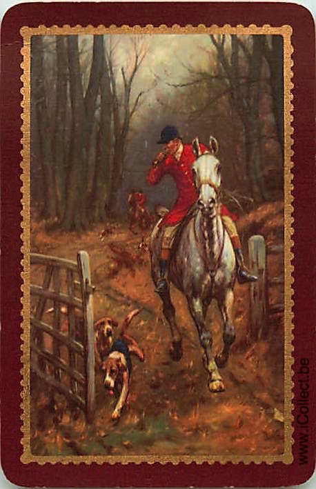 Single Swap Playing Cards Horse Hunters & Dogs (PS14-39E)