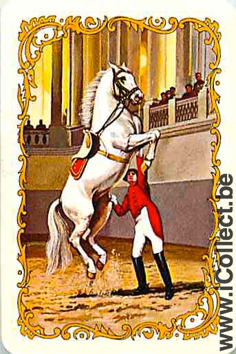 Single Playing Cards Horse and Man *** Mini Card *** (PS05-54I)