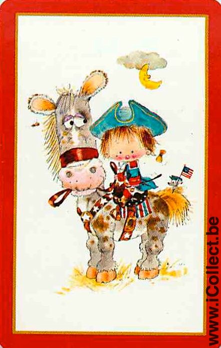 Single Playing Cards Horse and kid (PS13-25F)