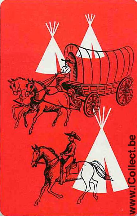 Single Playing Cards Horse Cowboy Carriage (PS06-07B)