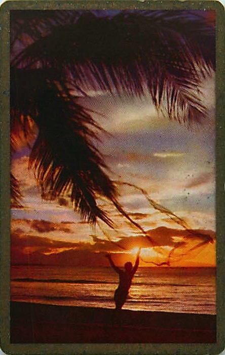 Single Playing Cards Landscape Sea Sunset (PS16-52B) - Click Image to Close