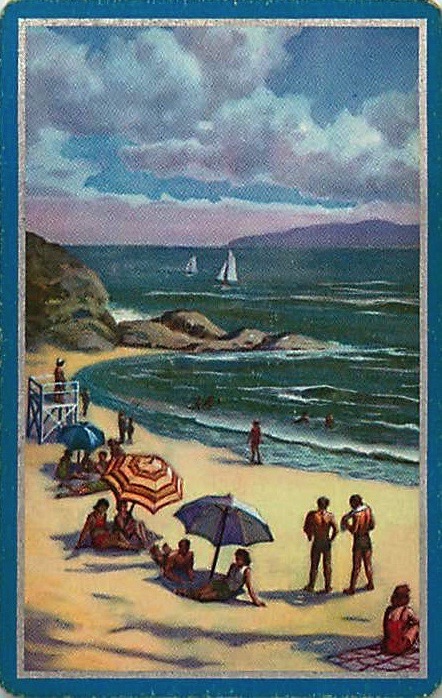 Single Playing Cards Landscape Sea Beach (PS16-52E)