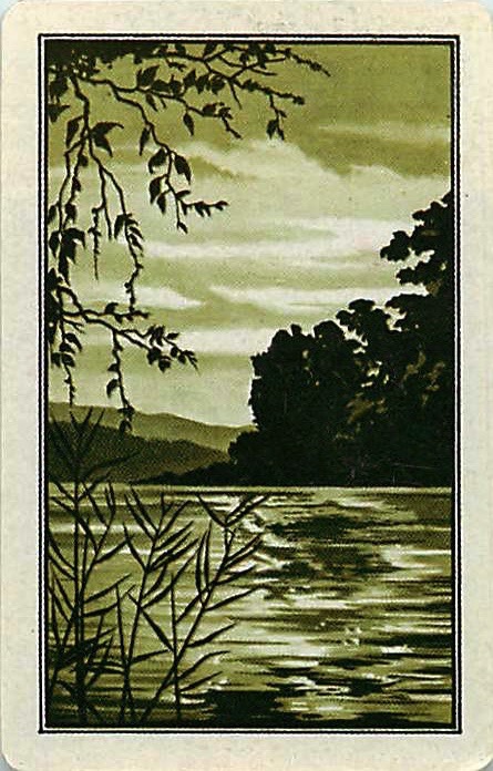 Single Playing Cards Landscape Lake (PS16-56E) - Click Image to Close