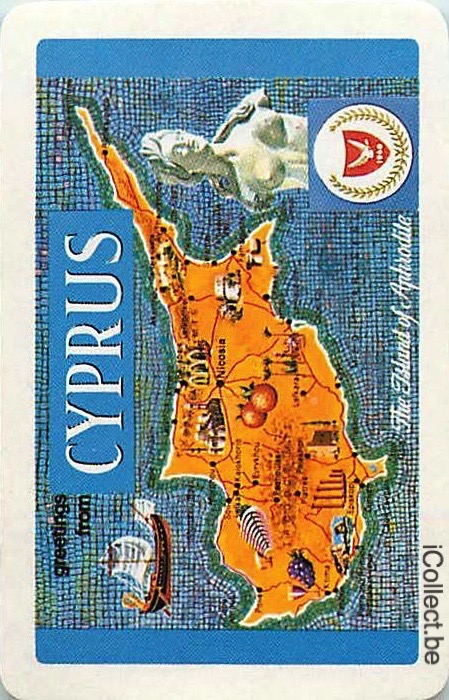 Single Swap Playing Cards Map Cyprus (PS16-17G)
