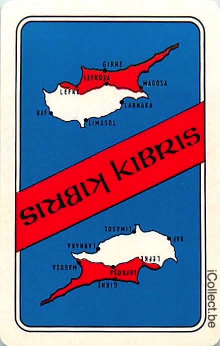 Single Playing Cards Map Cyprus (PS16-17I)