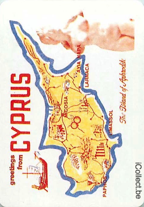 Single Playing Cards Map Cyprus (PS16-18C) - Click Image to Close