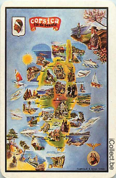 Single Playing Cards Map France Corsica (PS16-19F)