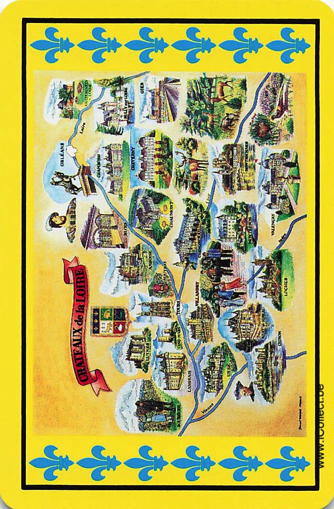 Single Swap Playing Cards Map Chateaux Loire (PS03-13I) - Click Image to Close