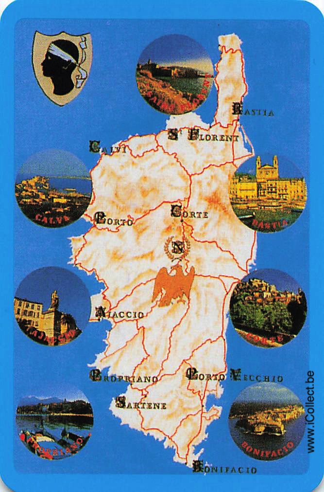 Single Swap Playing Cards Map Corsica France (PS03-15E)