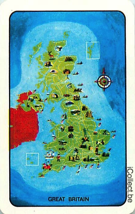 Single Playing Cards Map Great Britain (PS16-19H) - Click Image to Close