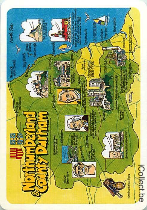 Single Playing Cards Map UK Northumberland (PS16-20B) - Click Image to Close