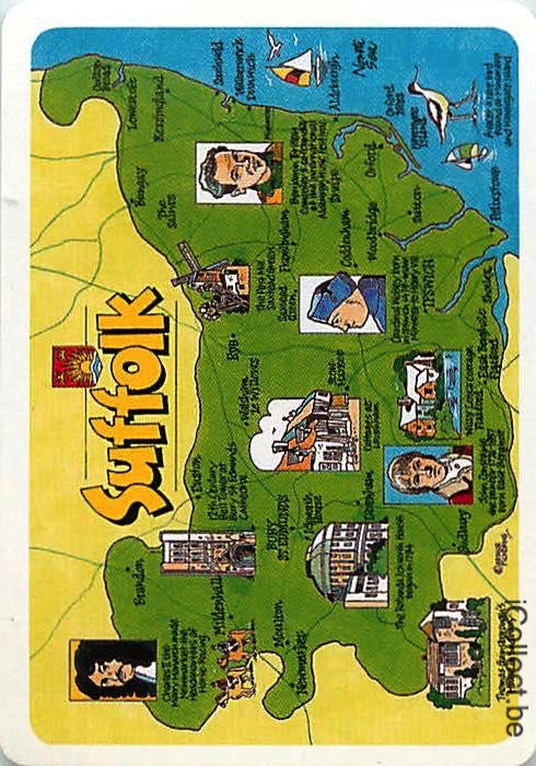 Single Swap Playing Cards Map UK Suffolk (PS16-20C) - Click Image to Close