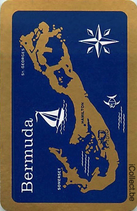 Single Playing Cards Map Bermuda Islands (PS16-20E)