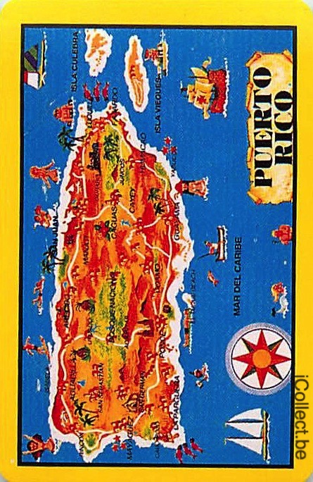 Single Playing Cards Map Puerto Rico (PS16-20H)