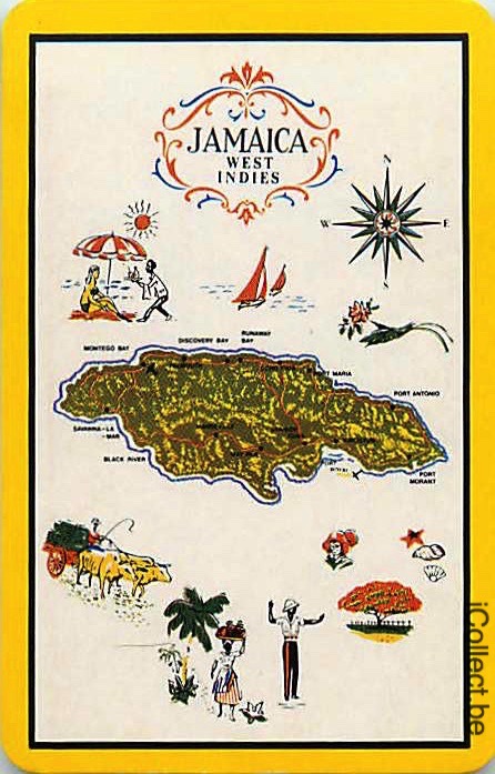 Single Playing Cards Map Jamaica West Indies (PS16-21A) - Click Image to Close
