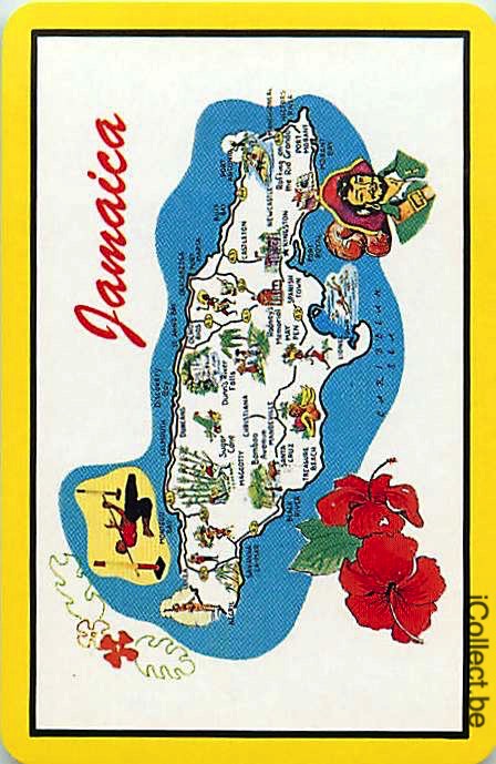 Single Playing Cards Map Jamaica West Indies (PS16-21C)